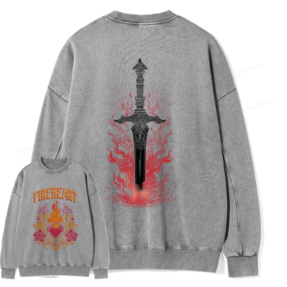 Pagewings Fireheart Unisex Washed Sweatshirt