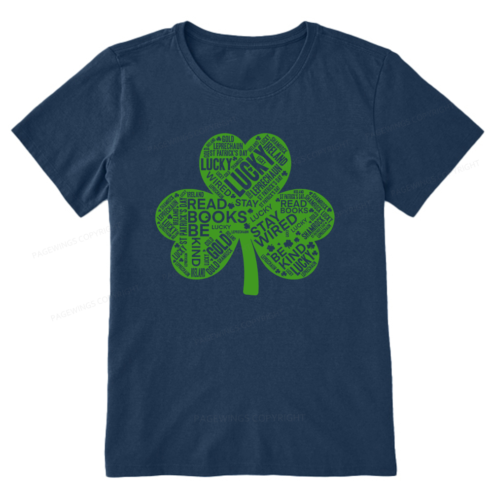 Pagewings St Patricks Day Shirt Lucky Reading Shirt Unisex Classic T-shirt