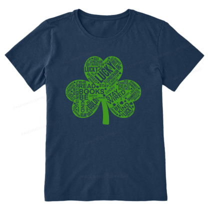 Pagewings St Patricks Day Shirt Lucky Reading Shirt Unisex Classic T-shirt