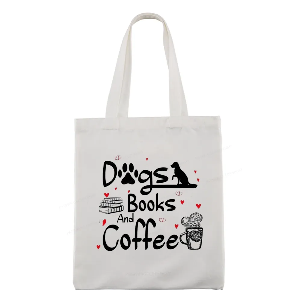 Pagewings Dogs Books And Coffee Tote Bag