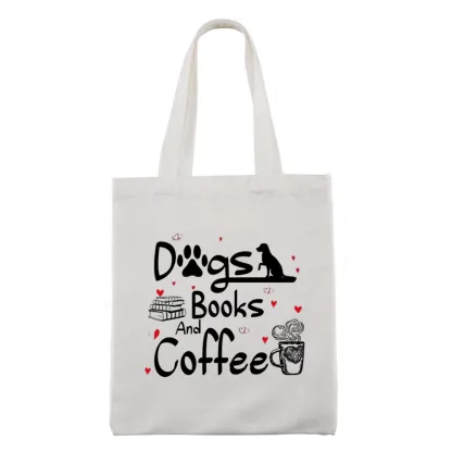 Pagewings Dogs Books And Coffee Tote Bag