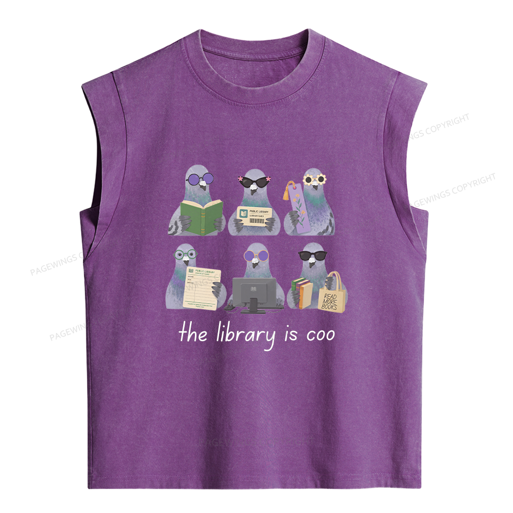 Pagewings Librarian Pigeon Women's Washed Tank Top