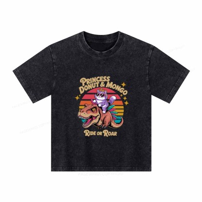 Pagewings Princess Donut & Mongo Unisex Kids Washed T-shirt