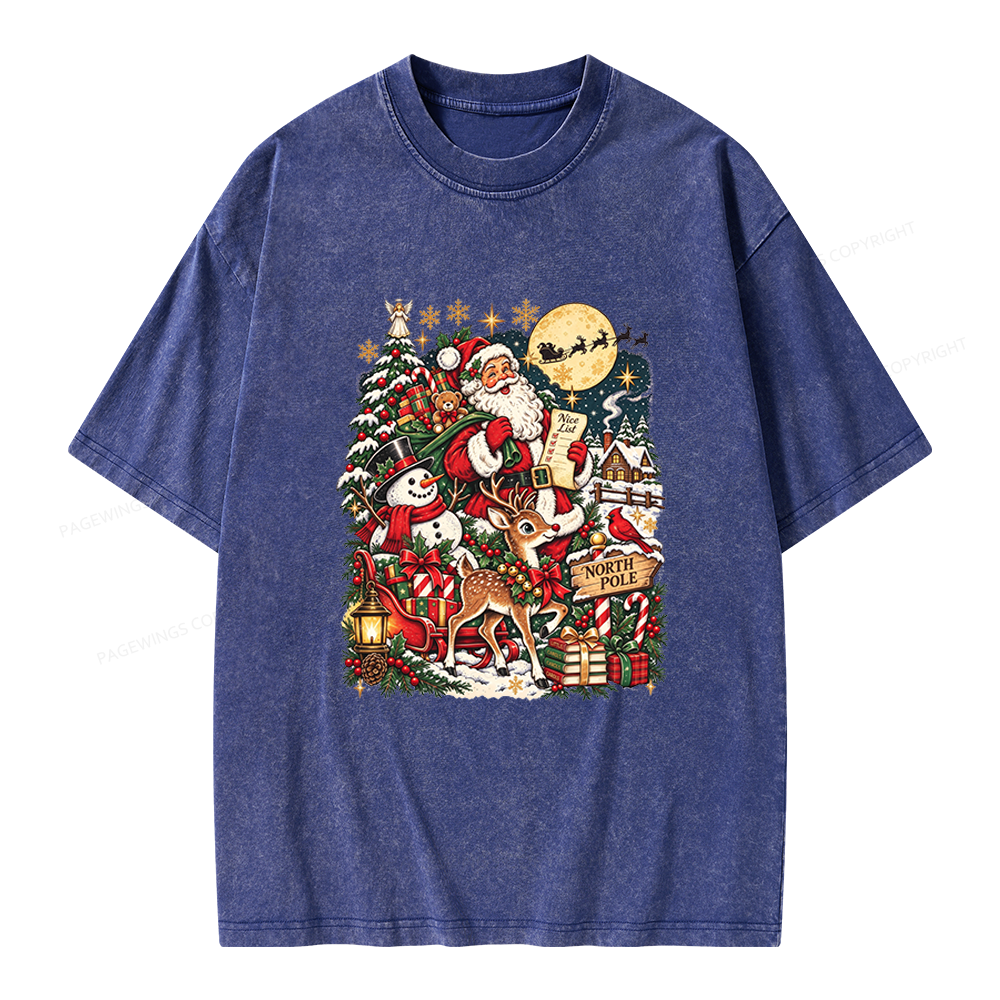 Pagewings Christmas Bookish Unisex Washed T-shirt