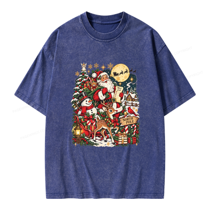 Pagewings Christmas Bookish Unisex Washed T-shirt
