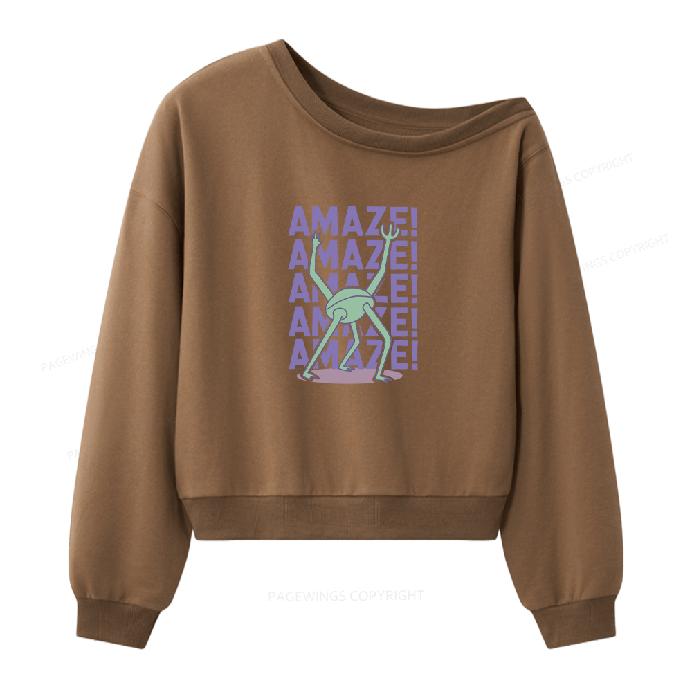Pagewings Rocky Amaze Women Off Shoulder Sweatshirt