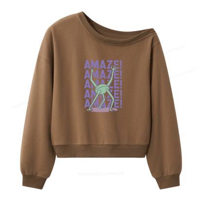 Pagewings Rocky Amaze Women Off Shoulder Sweatshirt