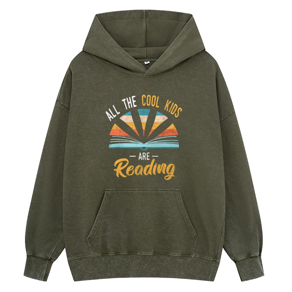 Pagewings All the Cool Kids are Reading Unisex Washed Hoodie