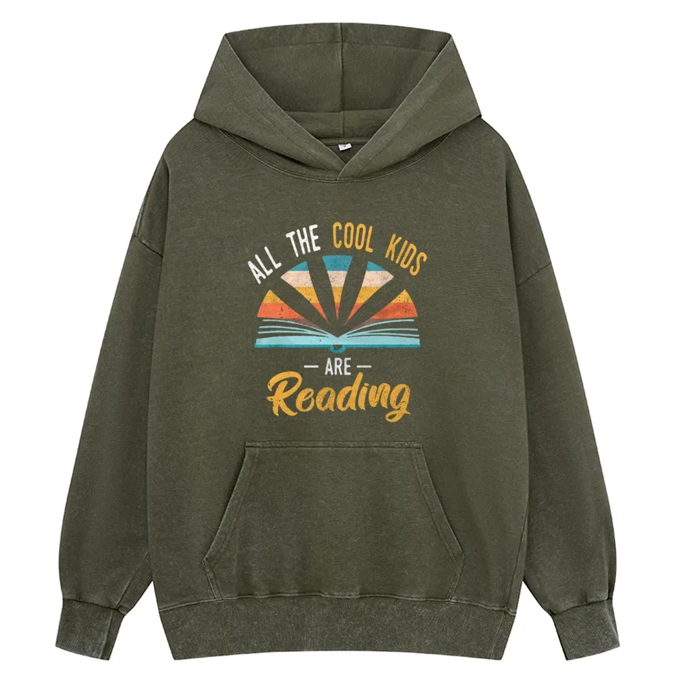 Pagewings All the Cool Kids are Reading Unisex Washed Hoodie