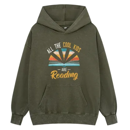 Pagewings All the Cool Kids are Reading Unisex Washed Hoodie