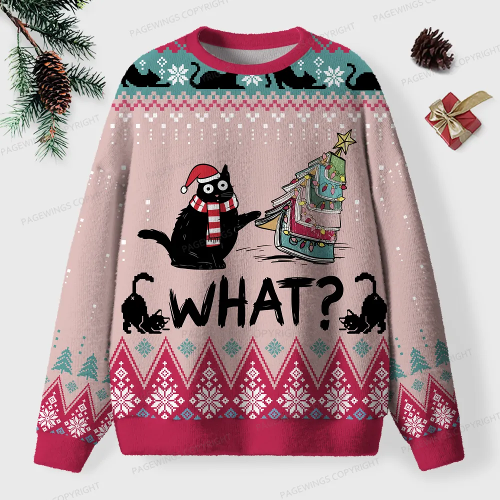 Pagewings What Unisex Ugly Knit Sweatshirt