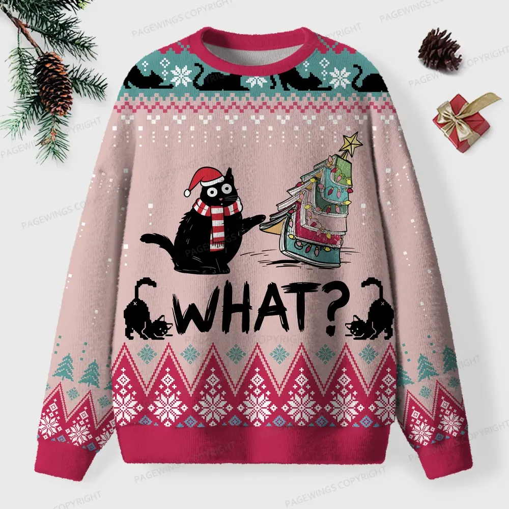 Pagewings What Unisex Ugly Knit Sweatshirt