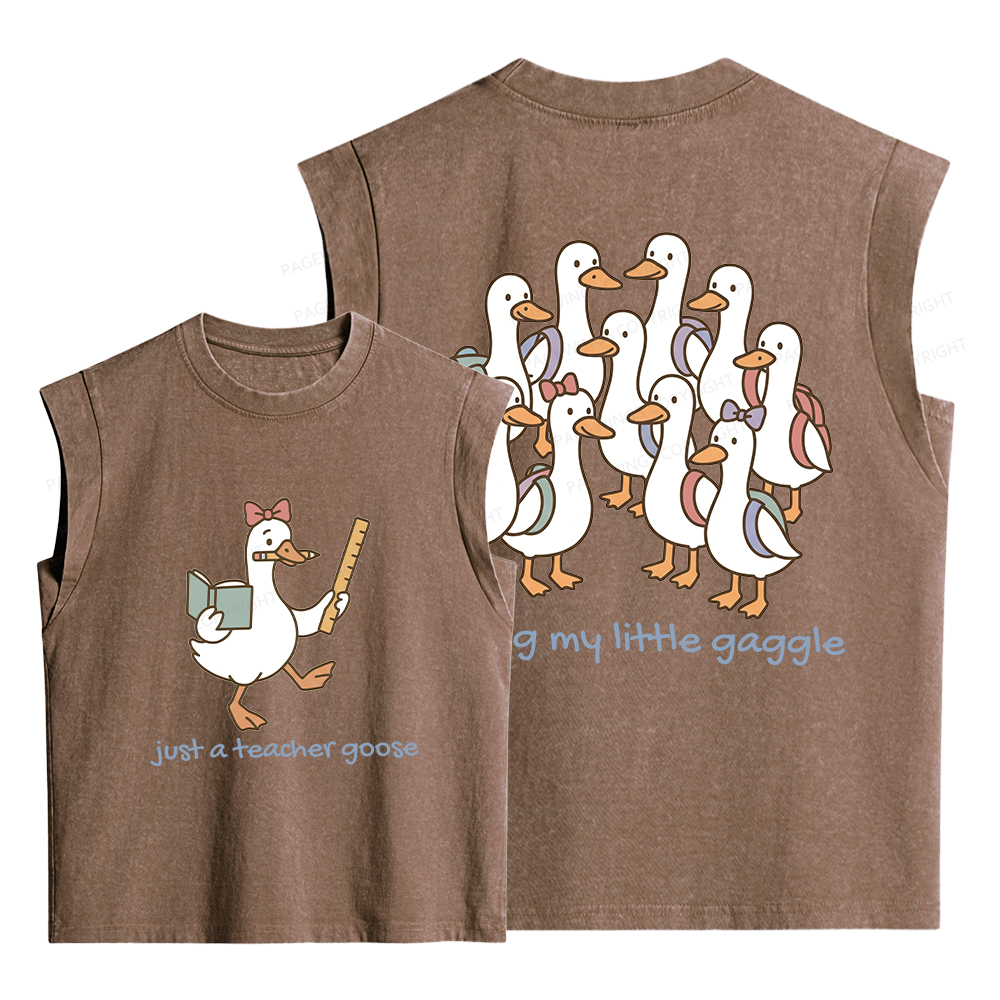 Pagewings Leading My Little Gaggle Women's Washed Tank Top