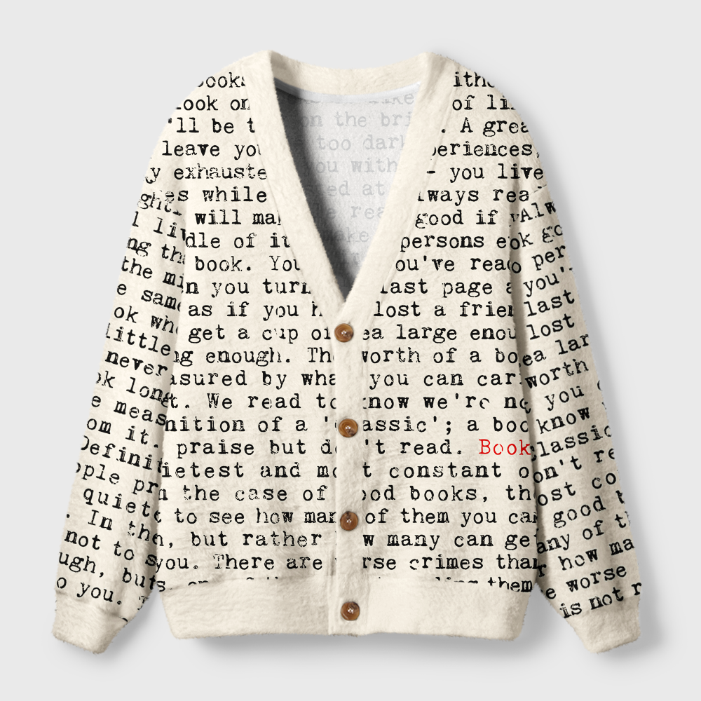 Pagewings Bookish Vibe Light Knit Unisex Cardigan Sweaters