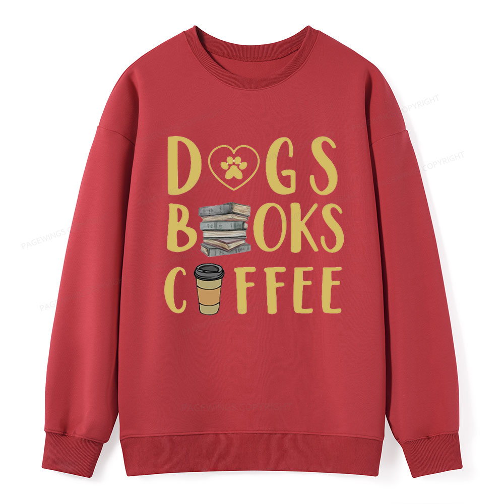 Pagewing Dogs, Books, Coffee Unisex Classic Sweatshirt