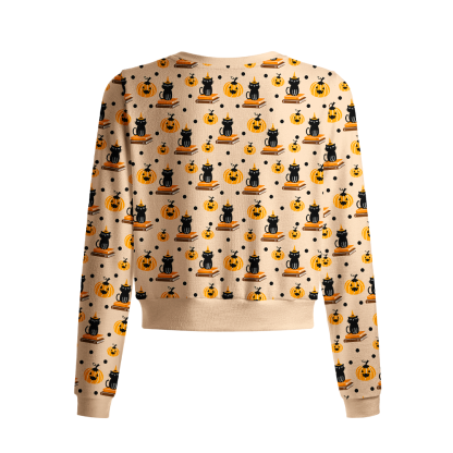 Pagewings Halloween Bookish Crew Neck Cardigan Sweaters