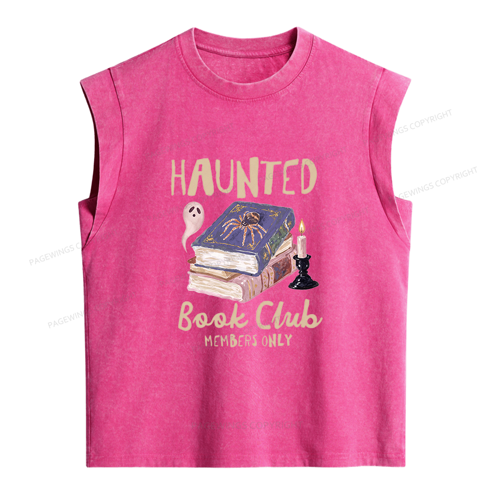 Pagewings Haunted Book Women's Washed Tank Top