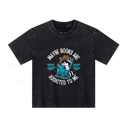 Pagewings Books Are Addicted To Me Unisex Kids Washed T-shirt