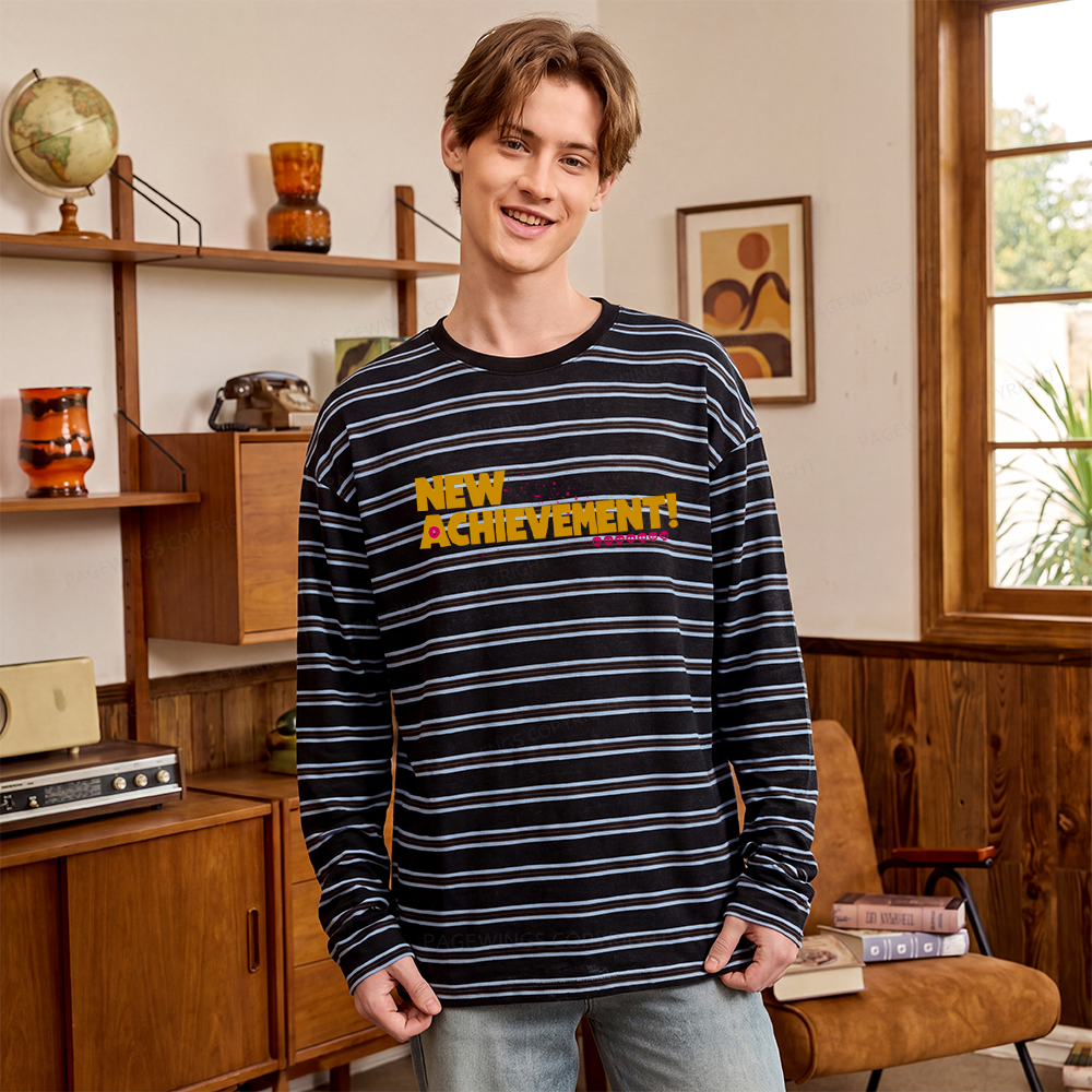Pagewings New Achievement Unisex Striped Long Sleeve T-Shirt