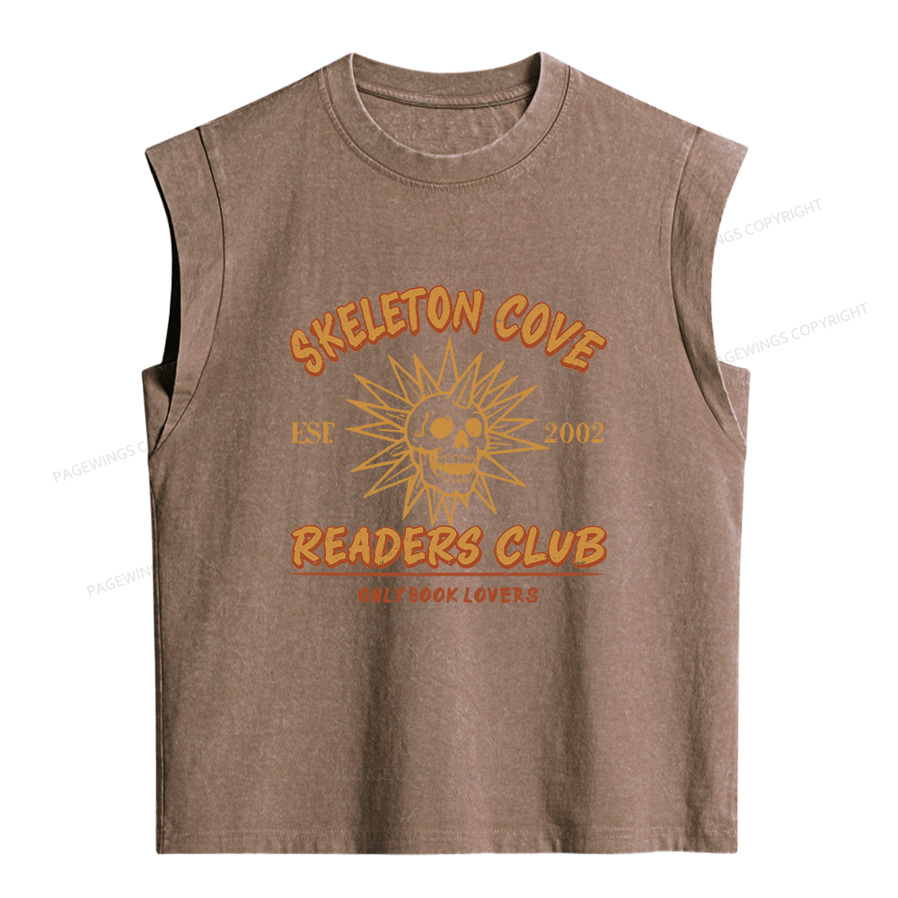 Pagewings Skeleton Cove Readers Club Women's Washed Tank Top