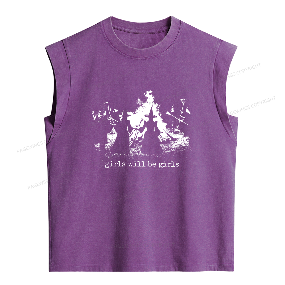 Pagewings Girls Will Be Girls Women's Washed Tank Top