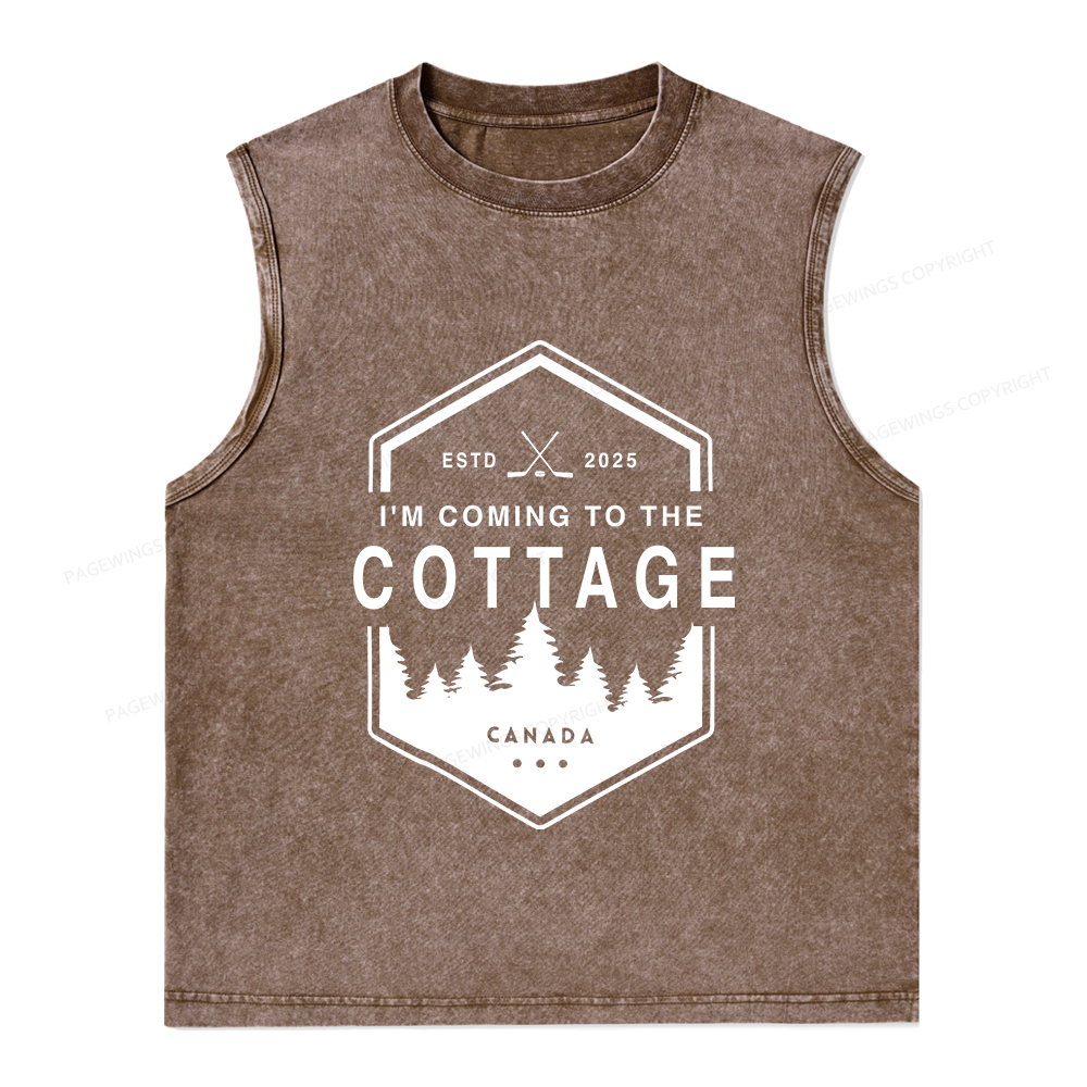 Pagewings Coming To The Cottage Unisex Washed Tank Top