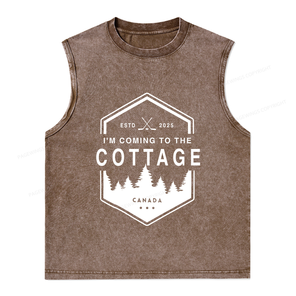 Pagewings Coming To The Cottage Unisex Washed Tank Top
