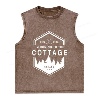 Pagewings Coming To The Cottage Unisex Washed Tank Top