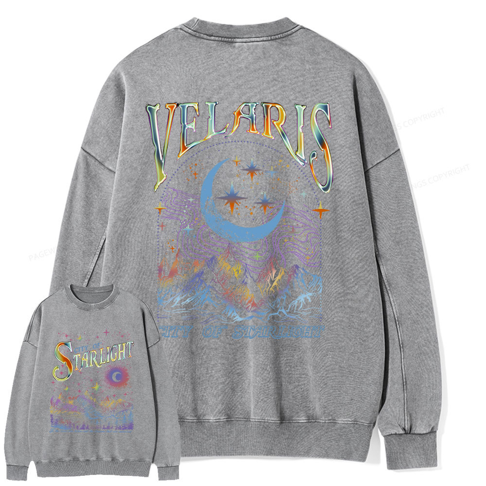 Pagewings Velaris City Of Starlight ACOTAR Two-Sided Unisex Washed Sweatshirt