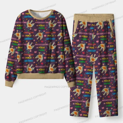 Pagewings Education Public Libraries Unisex Flannel Pajama Set