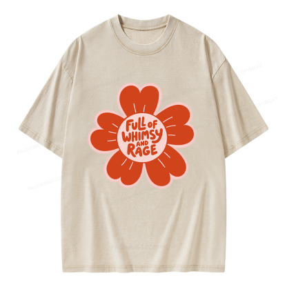 Pagewings Full of Whimsy and Rage Unisex Washed T-shirt