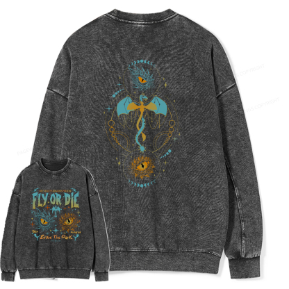 Pagewings Fly Or Die Unisex Washed Sweatshirt