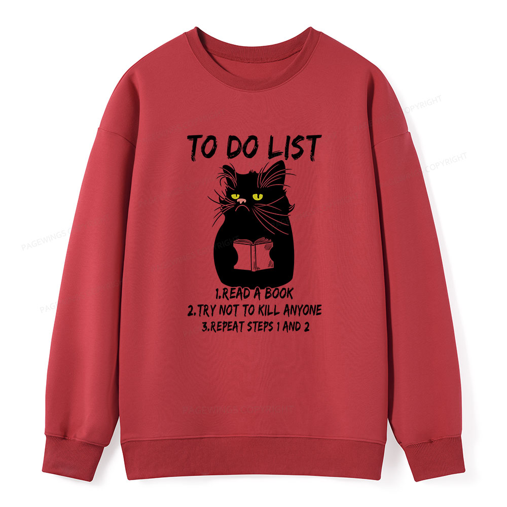 Pagewings Black Cat To Do List Unisex Classic Sweatshirt