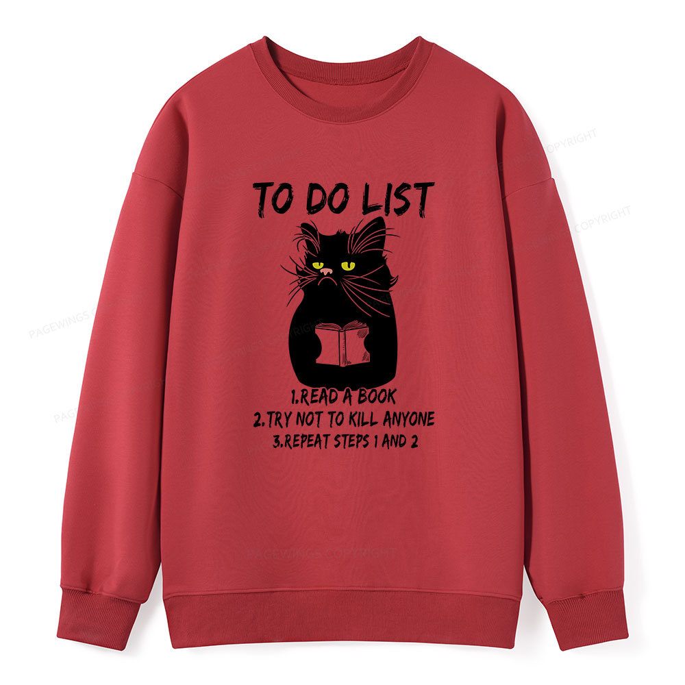 Pagewings Black Cat To Do List Unisex Classic Sweatshirt