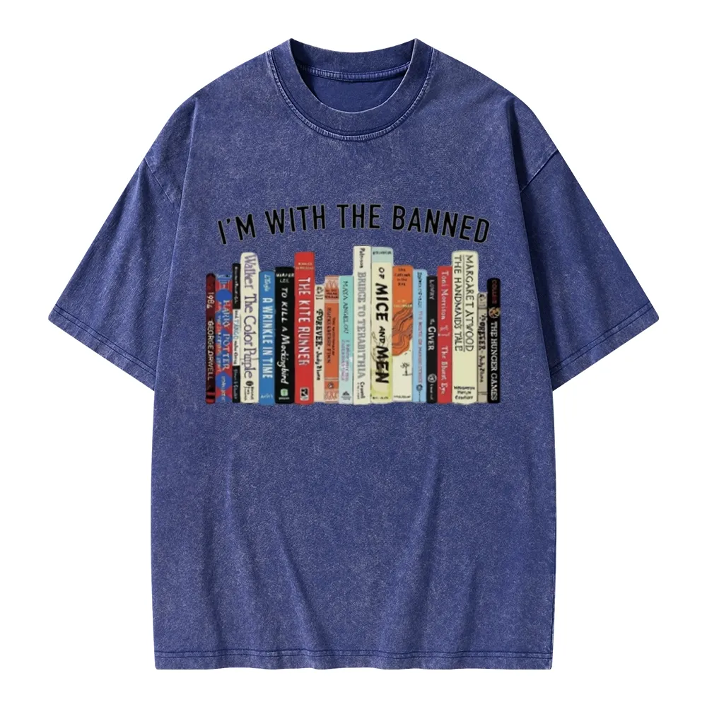 Pagewings I'm With The Banned Reading Unisex Washed T-shirt