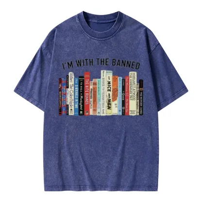 Pagewings I'm With The Banned Reading Unisex Washed T-shirt
