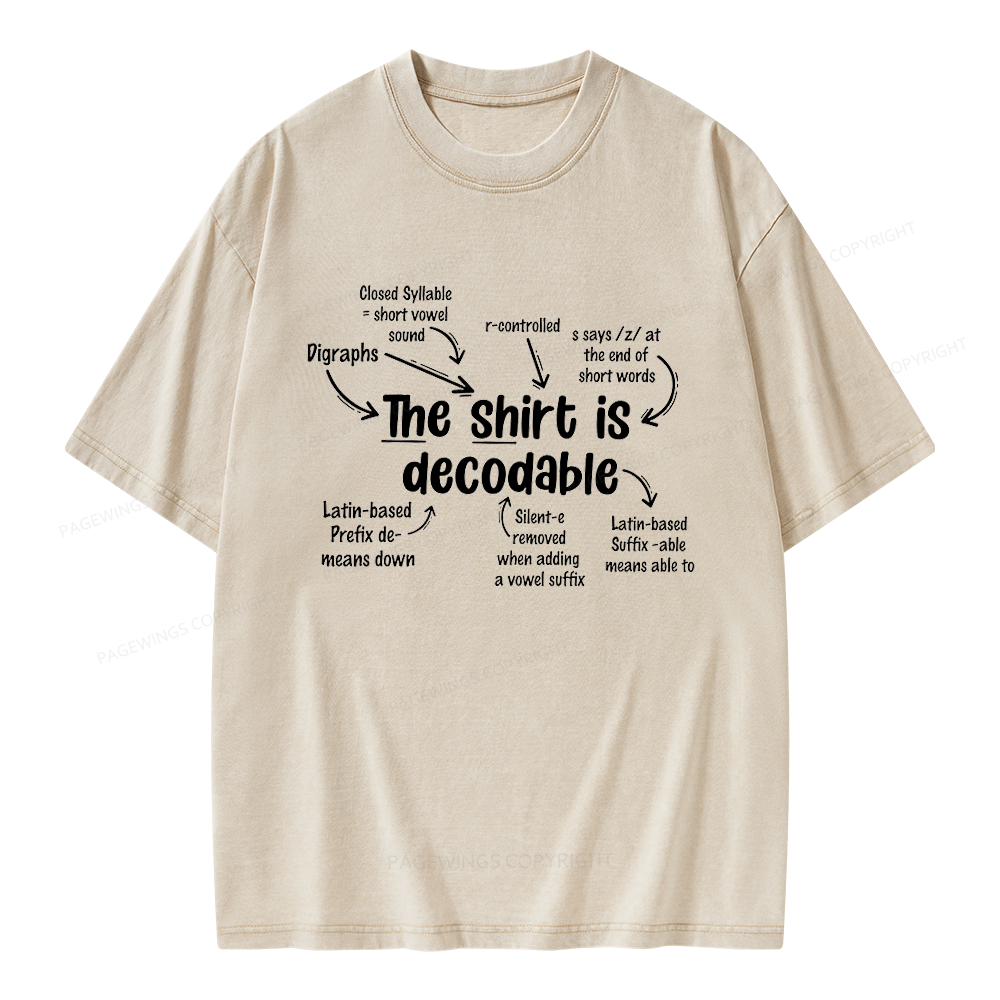 Pagewings The Shirt Is Decodable Unisex Washed T-shirt