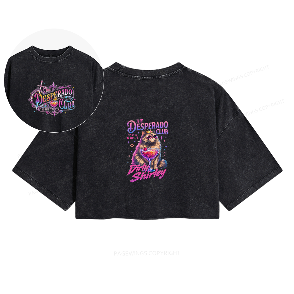Pagewings Sci Fi Bookish Women's Washed Cropped T-shirt