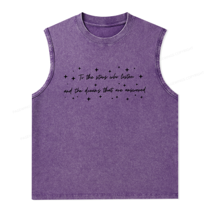 Pagewings To the Stars Who Listen Unisex Washed Tank Top