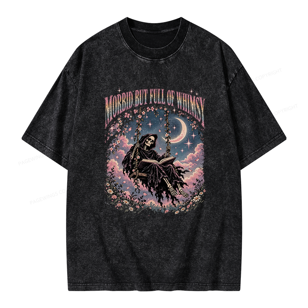 Pagewings Morbid But Full of Whimsy Unisex Washed T-shirt