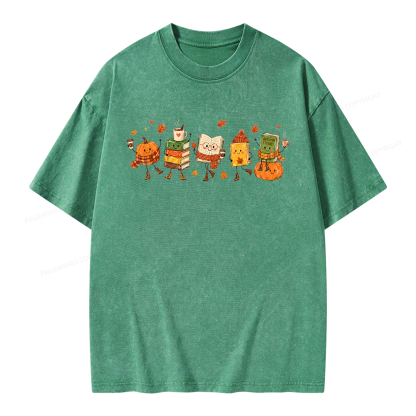 Pagewings All Booked For Fall Unisex Washed T-shirt