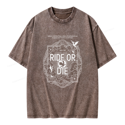 Pagewings Ride or Die Unisex Washed T-shirt