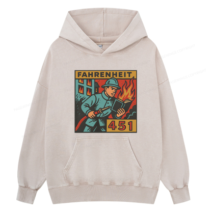 Pagewings Literature 451 Unisex Washed Hoodie