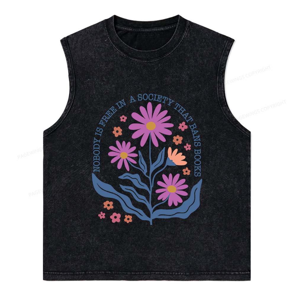 Pagewings Read Back In The Library "rock And Roll" Unisex Washed Tank