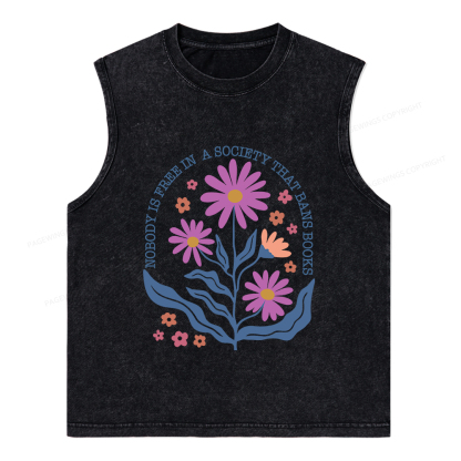 Pagewings Read Banned Books Shirt, Social Justice Gift Unisex Washed Tank Top
