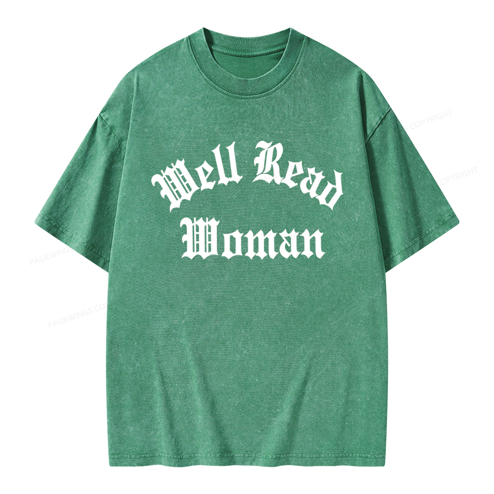 Pagewings Well Read Woman Unisex Washed T-shirt