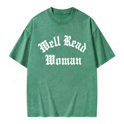 Pagewings Well Read Woman Unisex Washed T-shirt