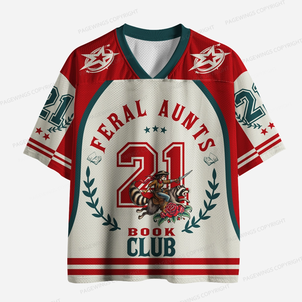 Pagewings Feral Aunts Book Club Unisex Mesh Jersey