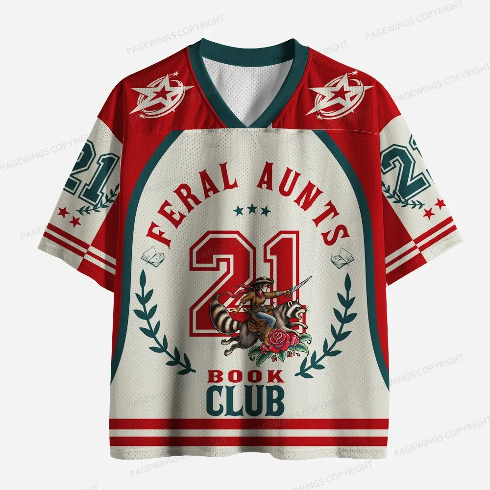 Pagewings Feral Aunts Book Club Unisex Mesh Jersey