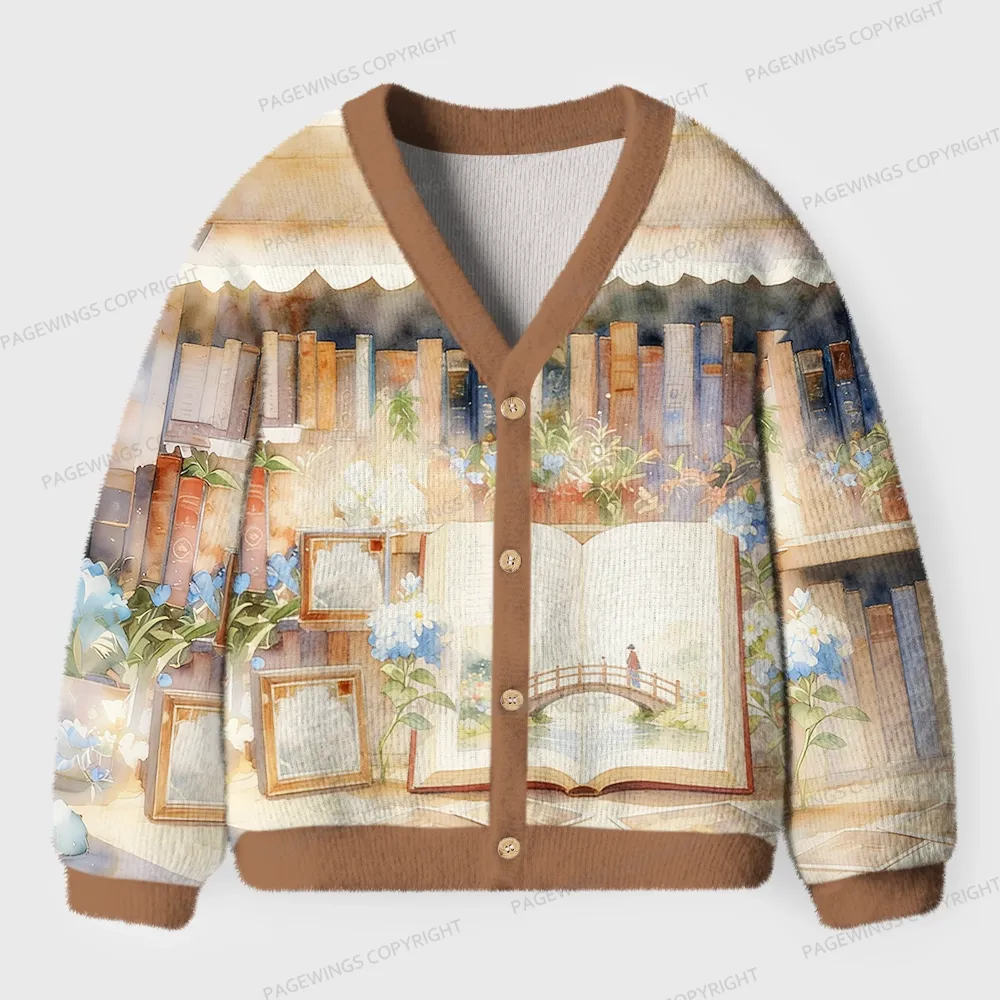 Pagewings Books Unisex Ugly Cardigan Sweaters